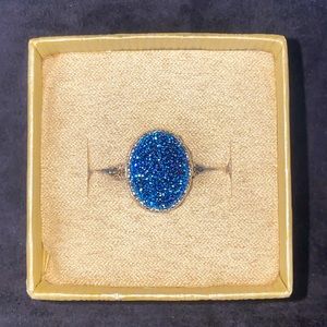 Blue Druzy Ring